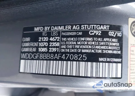 2010 Mercedes-Benz C 300 Luxury 4Matic/Sport 4Matic from USA, damaged, VIN WDDGF8BB8AF470825